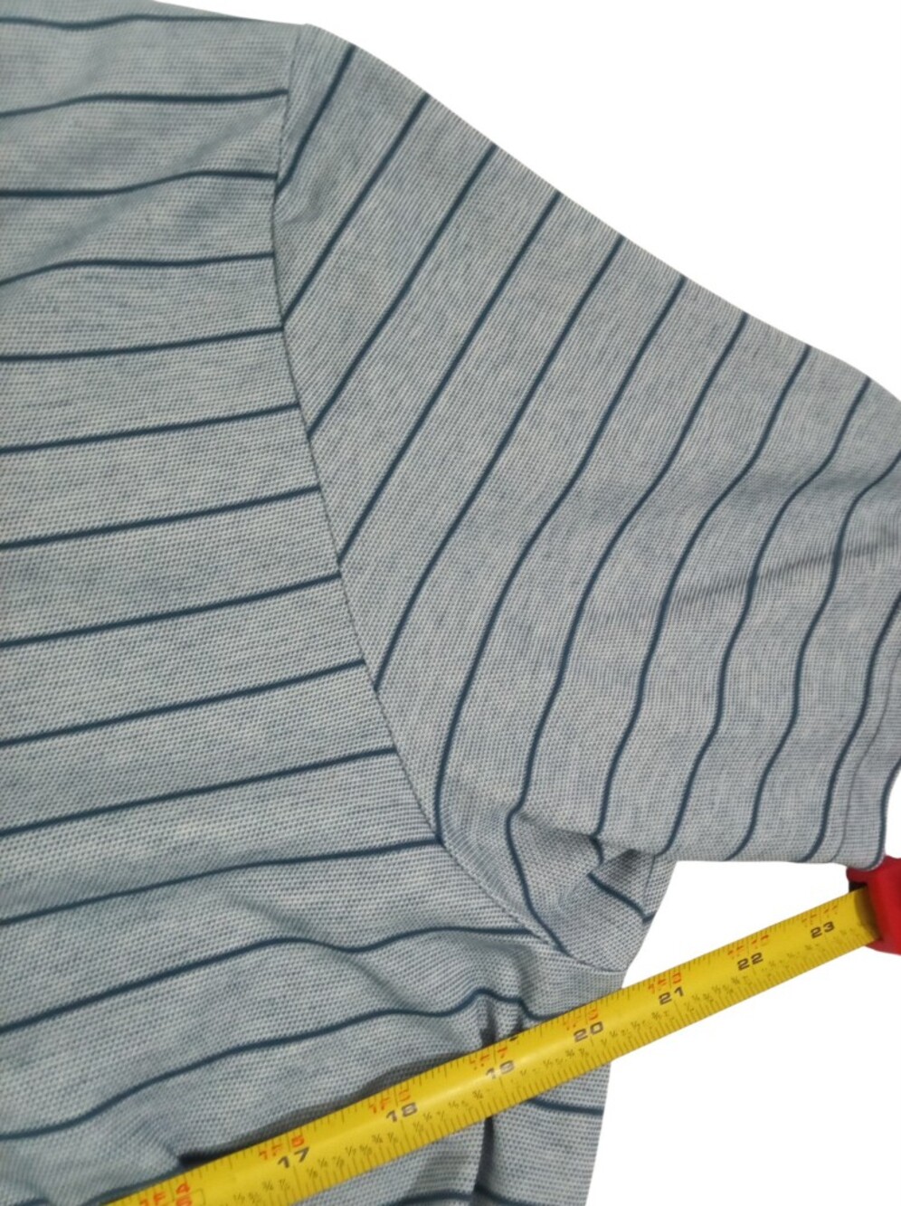 TravisMathew Mens Gray Striped Performance Golf Polo Shirt Embroidered Logo Sz L - Picture 4 of 7